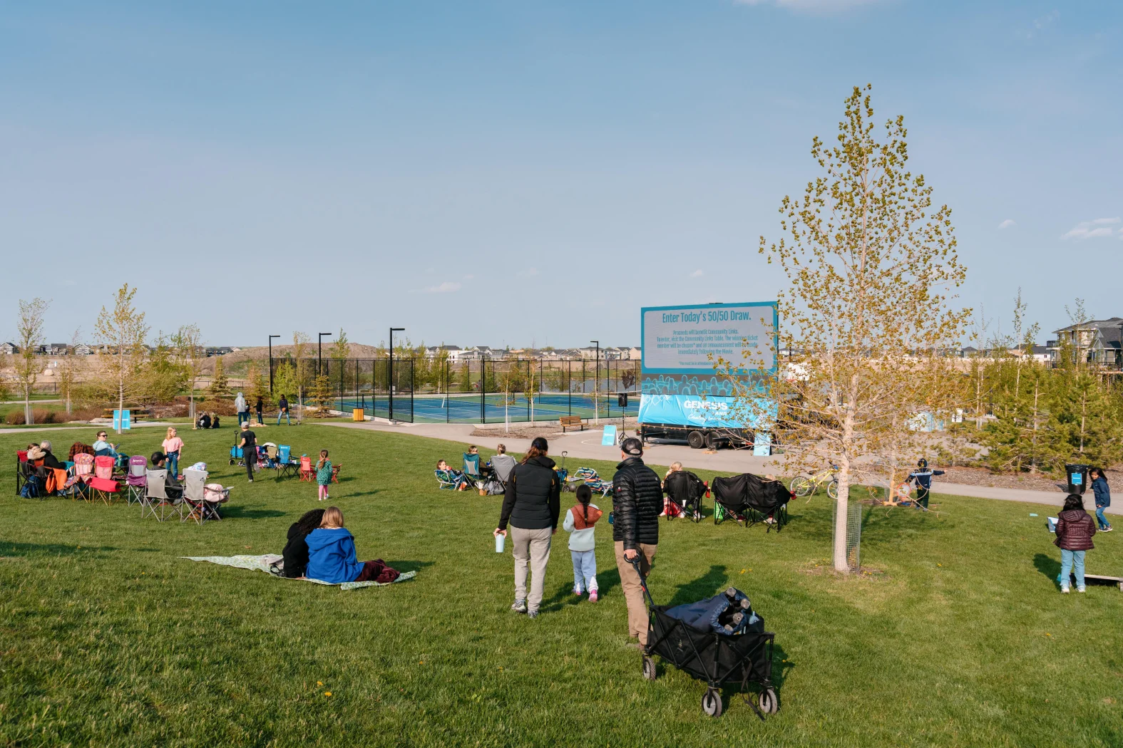 DSC03511 2024 Airdrie Movie in the Park (Before The Movie, Screen, Sitting Area)